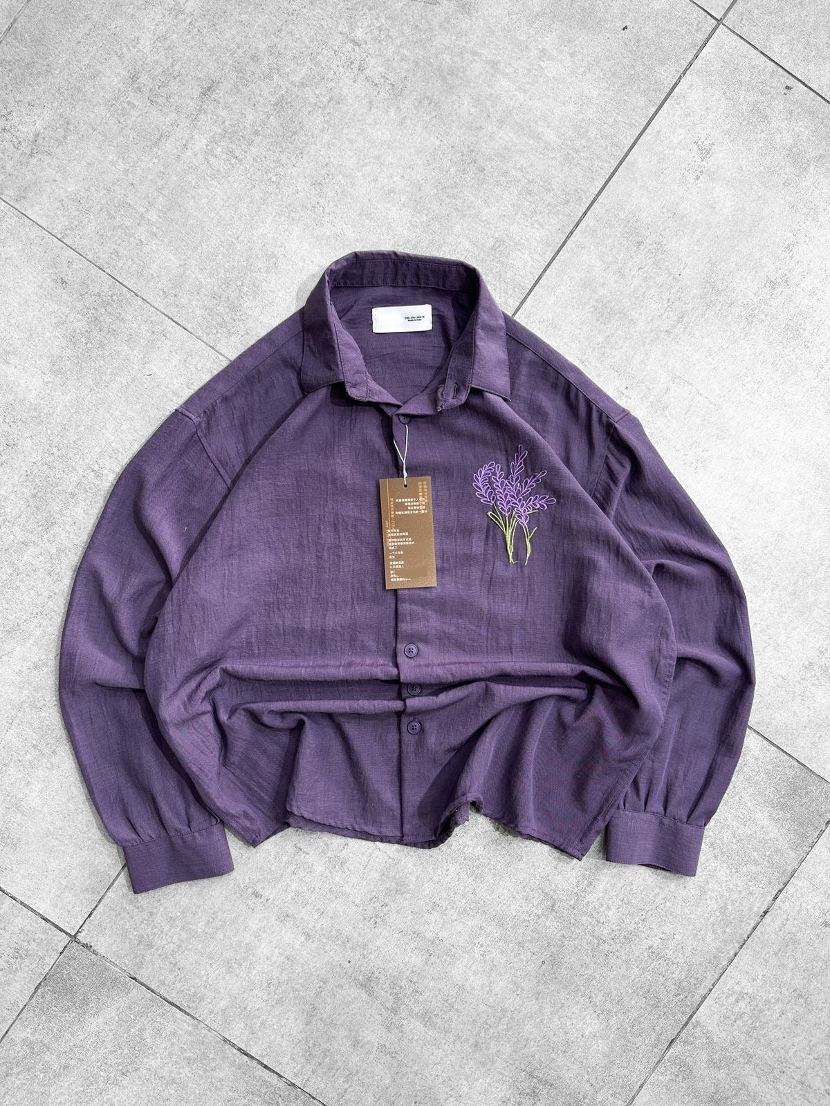 Emroidery Linen Oversized Unisex Shirt 🪻