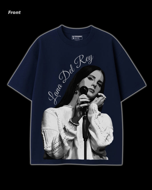 Lana Del Rey - Premium Oversized Unisex Tshirt | Navy Blue, Levender