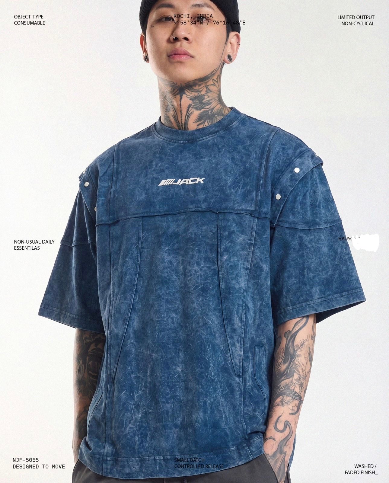 Patern Designer Acid Washed Oversized Unisex Tees