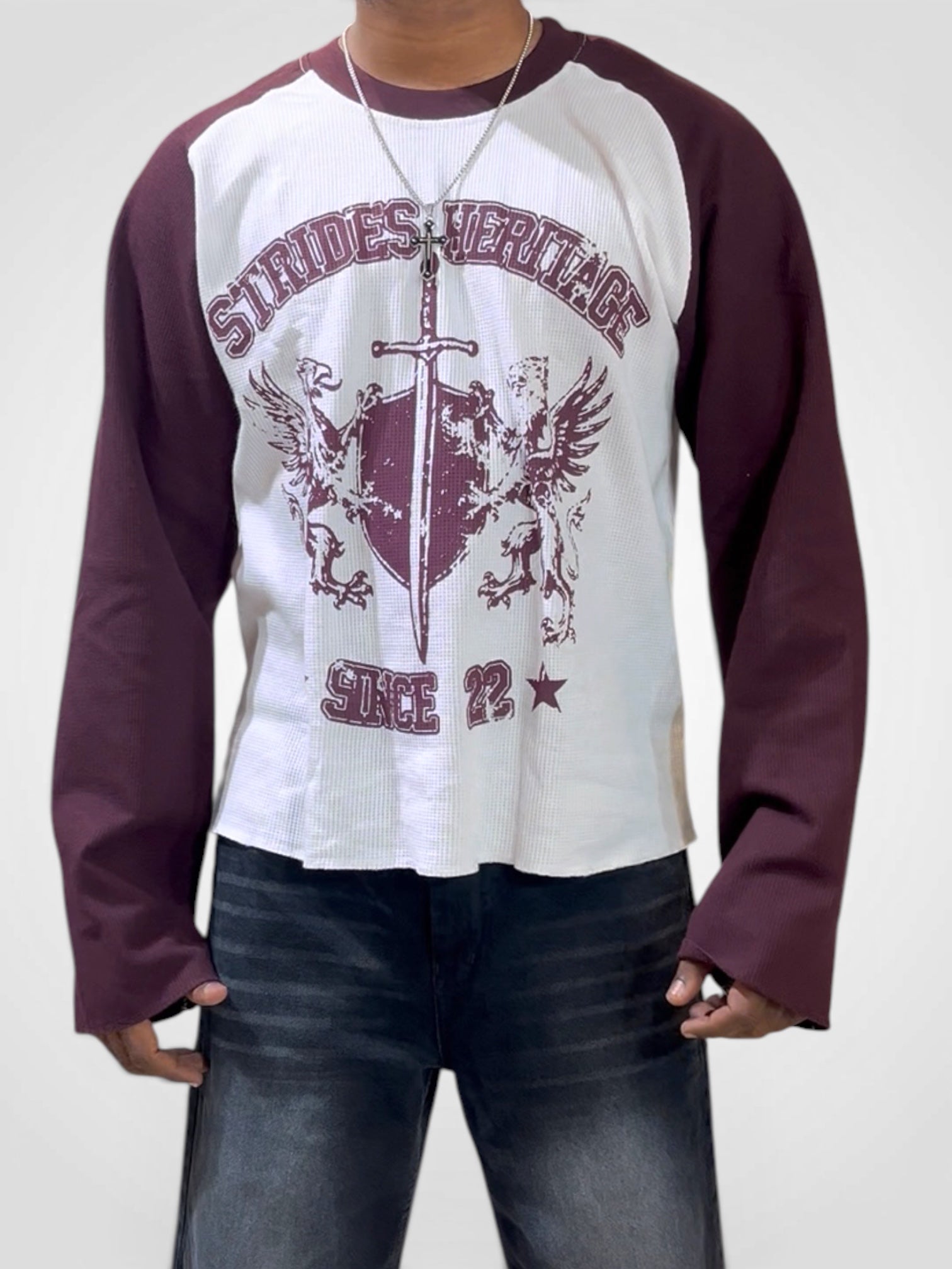 Waffle Raglan Boxy Fit Unisex Tee 02
