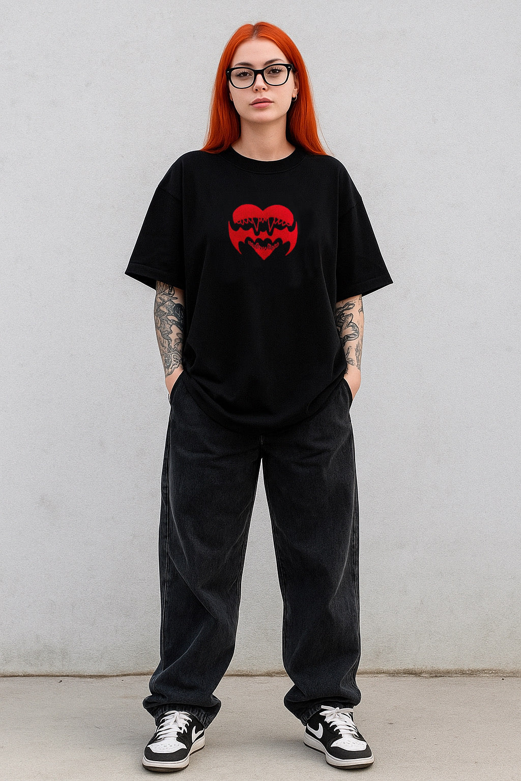 Batbite Oversized Unisex Tshirt | Black, White