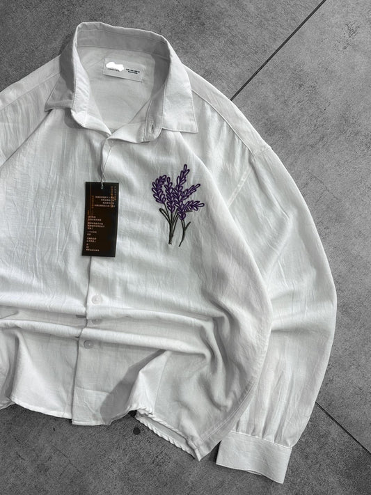 Emroidery Linen Oversized Unisex Shirt 🪻