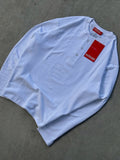 White Waffle Henley Tee- Loose Fit