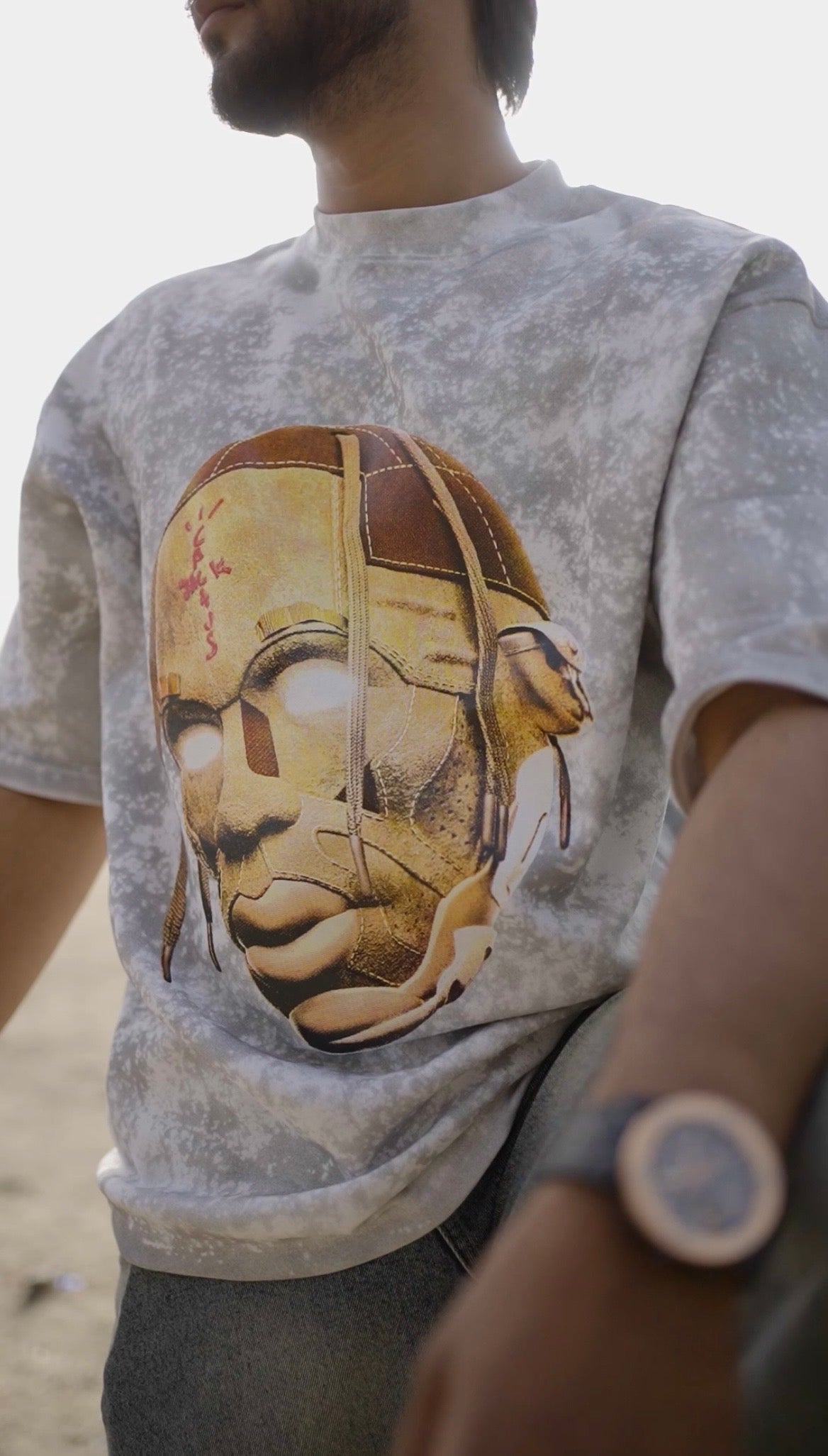 Travis Acid Cloud Washed Oversized Unisex Tees