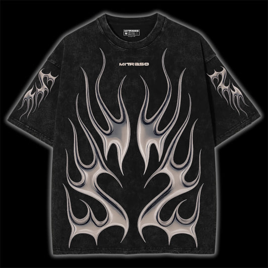 KARNAGE - Acid Washed Premium Oversized Unisex Tshirt | MITRASO