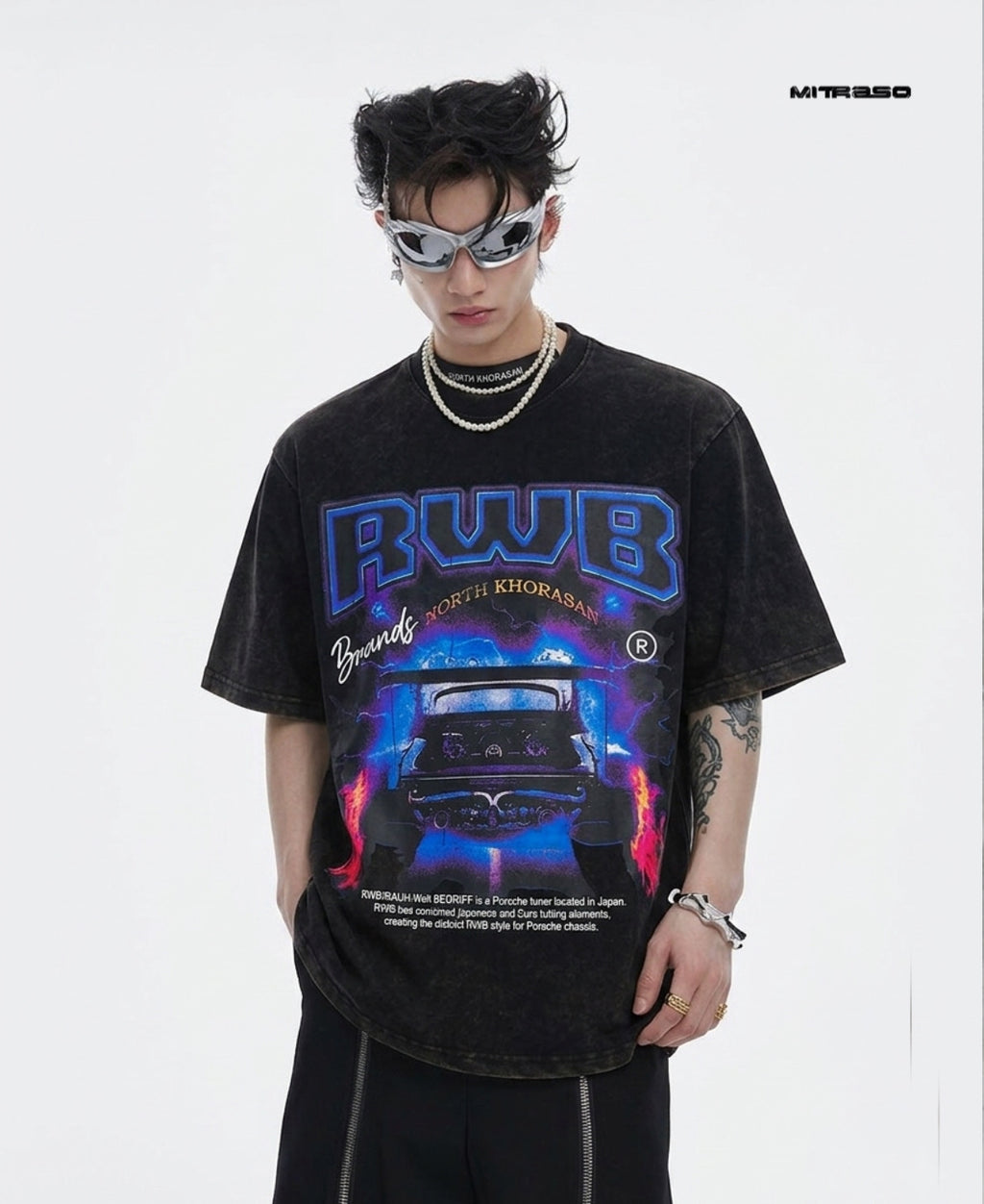 Acid Washed Graphic Oversized Unisex Tee | 01Rc