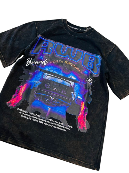 Acid Washed Graphic Oversized Unisex Tee | 01Rc