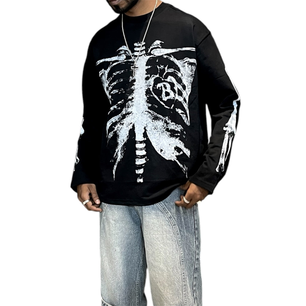 Full Sleeve Skeleton Oversized Unisex Tee