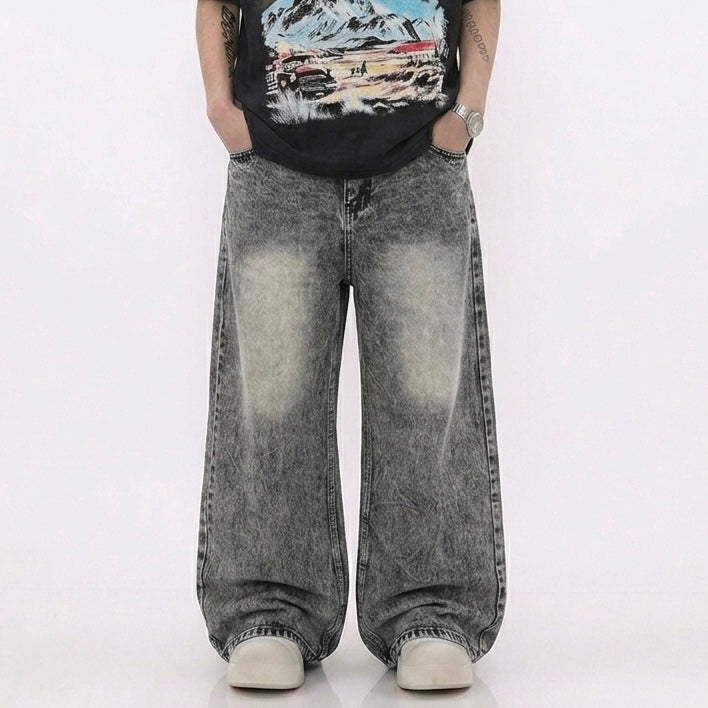 Unisex Baggy Denim - Grey Wash