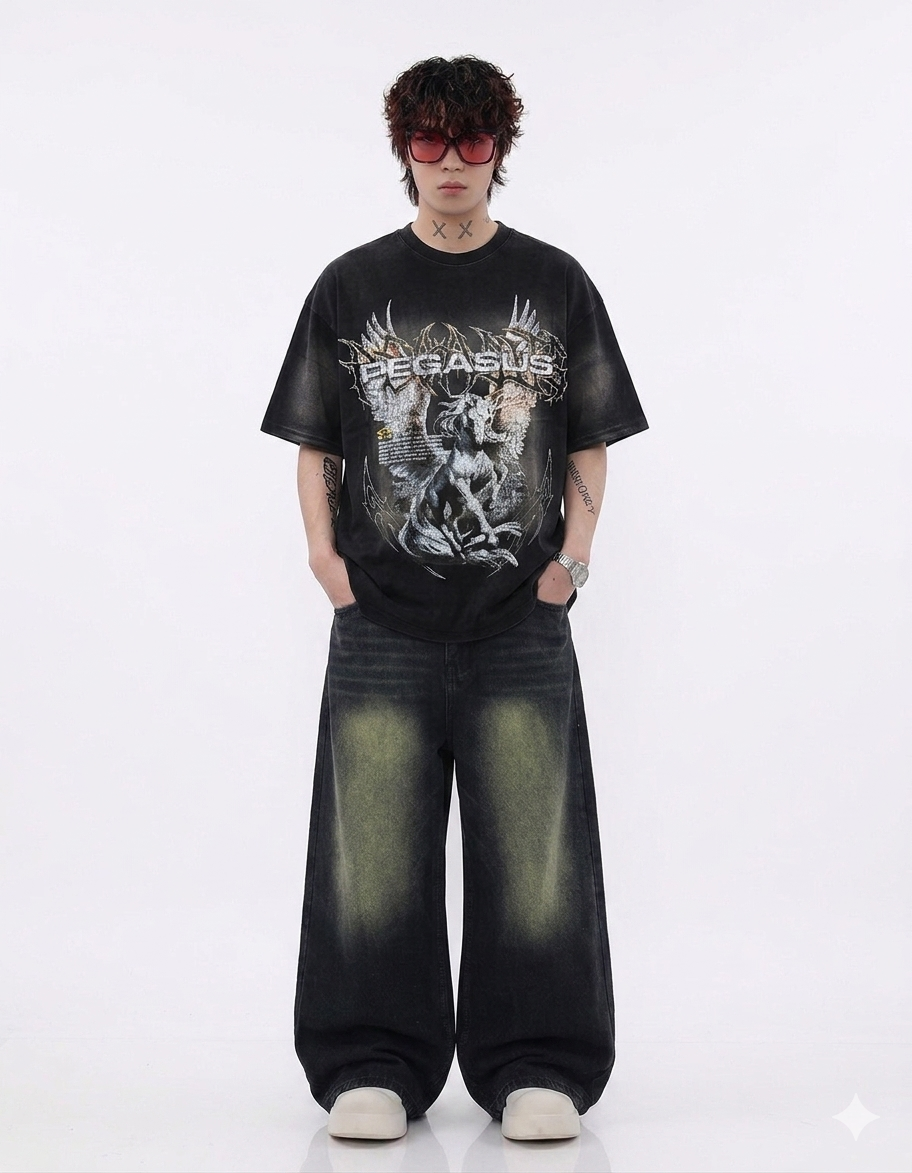Lava Wash Unisex Oversized Tee - 01