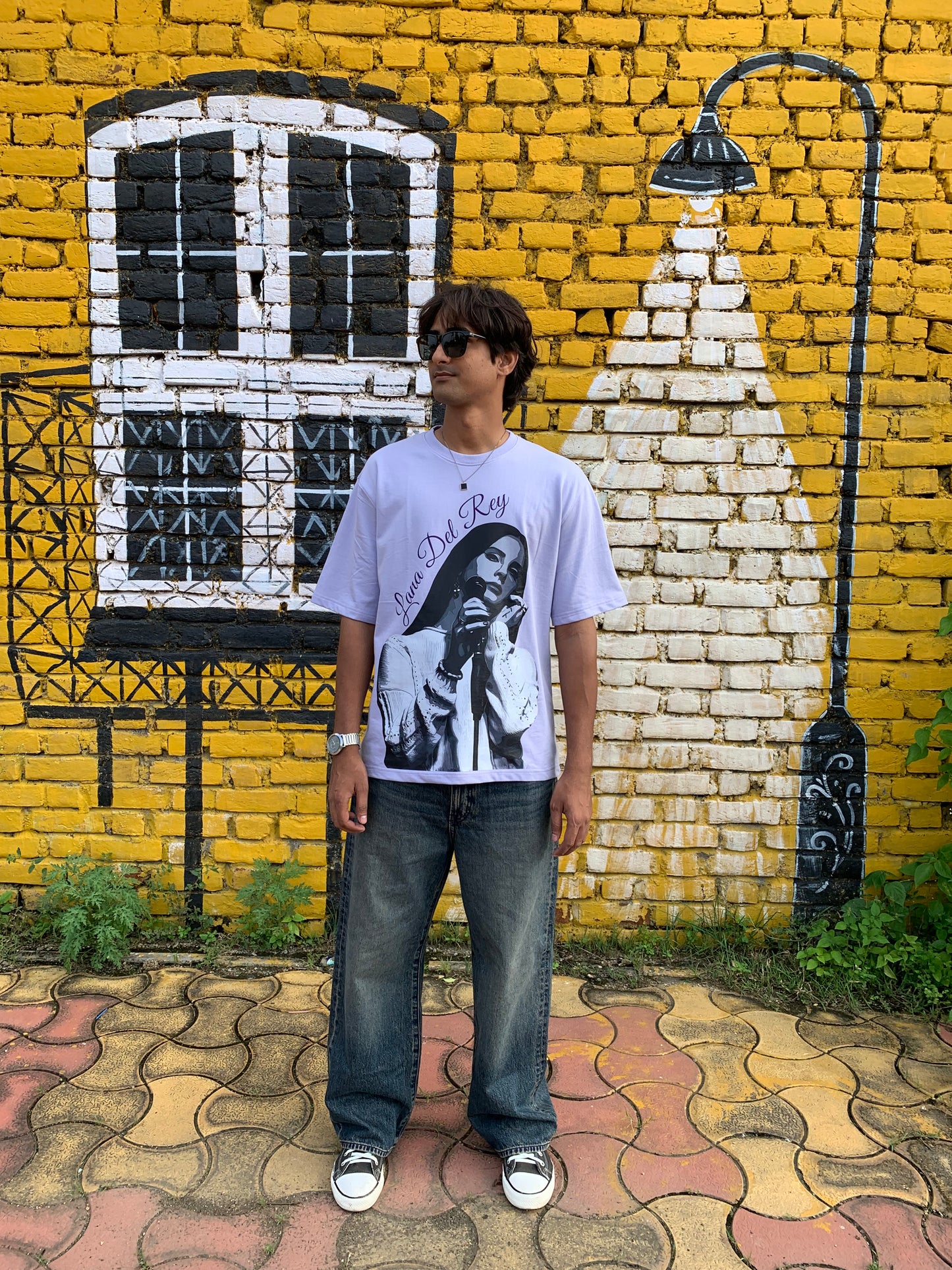 Lana Del Rey - Premium Oversized Unisex Tshirt | Navy Blue, Levender